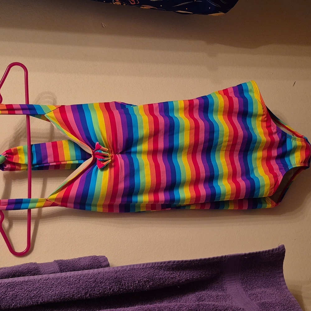 Cute rainbow vintage style swimsuit